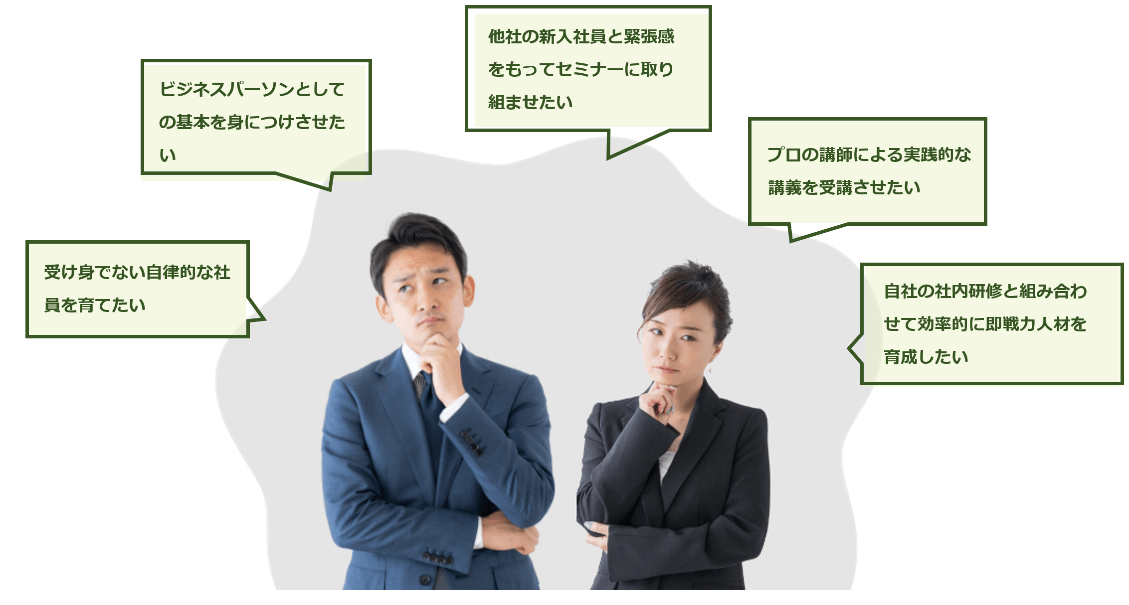 考えている男性と女性